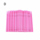 100pcs Disposable Colorful Cotton Swabs Eyelash Brushes Cleaning Swab Hot Natural Eyelashes Remover Tattoo Microbrush Kit