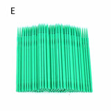 100pcs Disposable Colorful Cotton Swabs Eyelash Brushes Cleaning Swab Hot Natural Eyelashes Remover Tattoo Microbrush Kit