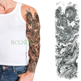 Waterproof Temporary Tattoo Sticker eye clock bird Pagoda full arm large size fake tatto flash tatoo sleeve tato for men women