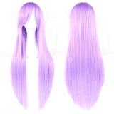 Soowee 24 Colors 80cm Long Synthetic Hair Wig for Women Heat Resistant Fiber Hairpiece Pink Gray Straight Cosplay Wigs