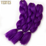 VERVES Synthetic Braiding Hair Extensions 1 piece 24'' 100g/pcs yaki straight High Temperature Fiber crochet braids bulk hair