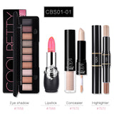 Makeup Set Eye Shadow+Lipstick+Concealer+Highlighter 1gx10+3.8gx2+3.6g+2.5g+3.8g Makeup Brand COOLBETTY #CBS01