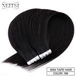 Neitsi Mini Tape In None Remy Human Hair Adhesive Extension 12" 16" 20" 10/20/40pcs 13 Colors Straight Weft Natural Hair