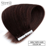 Neitsi Mini Tape In None Remy Human Hair Adhesive Extension 12" 16" 20" 10/20/40pcs 13 Colors Straight Weft Natural Hair