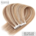 Neitsi Mini Tape In None Remy Human Hair Adhesive Extension 12" 16" 20" 10/20/40pcs 13 Colors Straight Weft Natural Hair