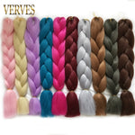 VERVES Synthetic Braiding Hair Extensions 1 piece 24'' 100g/pcs yaki straight High Temperature Fiber crochet braids bulk hair