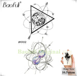 Baofuli Waterproof Temporary Sticker Geometric Planet Jellyfish Tattoo Black Triangle Tattoos Body Arm Men Fake Tatoos Chains