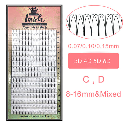 MAS Lashes 16 Lines Premade Volume Fans 3d/4d/5d/6d Lash Russian Volume Eyelash Extensions Pre made Lash Extension Faux Mink