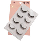 SHIDISHANGPIN 4 Pairs Mink Eyelashes 3D Mink Lashes Fake Eyelashes Natural 3d False Lashes cilios faux mink lashes faux cils