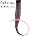 AliLeader Made 57 Colors 50CM Single Clip In One Piece Hair Extensions Synthetic Long Straight Ombre Grey Red Rainbow Hair Piece