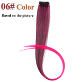 AliLeader Made 57 Colors 50CM Single Clip In One Piece Hair Extensions Synthetic Long Straight Ombre Grey Red Rainbow Hair Piece