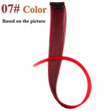 AliLeader Made 57 Colors 50CM Single Clip In One Piece Hair Extensions Synthetic Long Straight Ombre Grey Red Rainbow Hair Piece