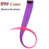 AliLeader Made 57 Colors 50CM Single Clip In One Piece Hair Extensions Synthetic Long Straight Ombre Grey Red Rainbow Hair Piece