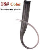 AliLeader Made 57 Colors 50CM Single Clip In One Piece Hair Extensions Synthetic Long Straight Ombre Grey Red Rainbow Hair Piece