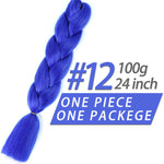 Pageup 24 Inches 105 Colored Synthetic Hair African Afro Jumbo Hair Braids Blue Pre Stretched Ombre Braiding Hair Extensions