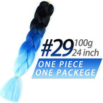 Pageup 24 Inches 105 Colored Synthetic Hair African Afro Jumbo Hair Braids Blue Pre Stretched Ombre Braiding Hair Extensions