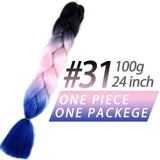 Pageup 24 Inches 105 Colored Synthetic Hair African Afro Jumbo Hair Braids Blue Pre Stretched Ombre Braiding Hair Extensions