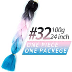 Pageup 24 Inches 105 Colored Synthetic Hair African Afro Jumbo Hair Braids Blue Pre Stretched Ombre Braiding Hair Extensions