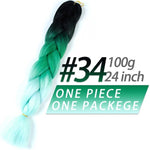 Pageup 24 Inches 105 Colored Synthetic Hair African Afro Jumbo Hair Braids Blue Pre Stretched Ombre Braiding Hair Extensions