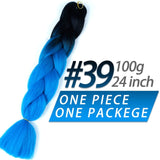 Pageup 24 Inches 105 Colored Synthetic Hair African Afro Jumbo Hair Braids Blue Pre Stretched Ombre Braiding Hair Extensions