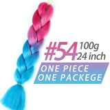 Pageup 24 Inches 105 Colored Synthetic Hair African Afro Jumbo Hair Braids Blue Pre Stretched Ombre Braiding Hair Extensions