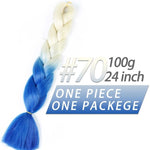 Pageup 24 Inches 105 Colored Synthetic Hair African Afro Jumbo Hair Braids Blue Pre Stretched Ombre Braiding Hair Extensions