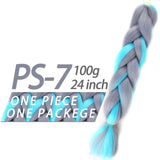 Pageup 24 Inches 105 Colored Synthetic Hair African Afro Jumbo Hair Braids Blue Pre Stretched Ombre Braiding Hair Extensions