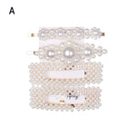 1 Set Korea Fashion Solid Pearl Hair Clips for Women Hair Barrette Hairpins Trendy Handmade Hair Styling Accessories Nice Gifts