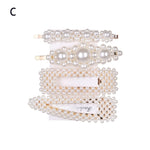 1 Set Korea Fashion Solid Pearl Hair Clips for Women Hair Barrette Hairpins Trendy Handmade Hair Styling Accessories Nice Gifts