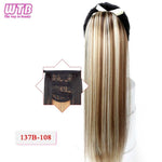 WTB 22" Long Straight Ponytails for Women Heat Resistant Synthetic Drawstring Fake Hair Pony Tail Extensions