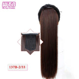 WTB 22" Long Straight Ponytails for Women Heat Resistant Synthetic Drawstring Fake Hair Pony Tail Extensions