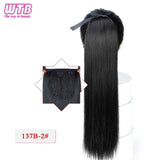 WTB 22" Long Straight Ponytails for Women Heat Resistant Synthetic Drawstring Fake Hair Pony Tail Extensions