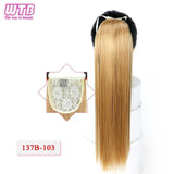 WTB 22" Long Straight Ponytails for Women Heat Resistant Synthetic Drawstring Fake Hair Pony Tail Extensions