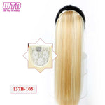 WTB 22" Long Straight Ponytails for Women Heat Resistant Synthetic Drawstring Fake Hair Pony Tail Extensions