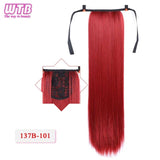 WTB 22" Long Straight Ponytails for Women Heat Resistant Synthetic Drawstring Fake Hair Pony Tail Extensions